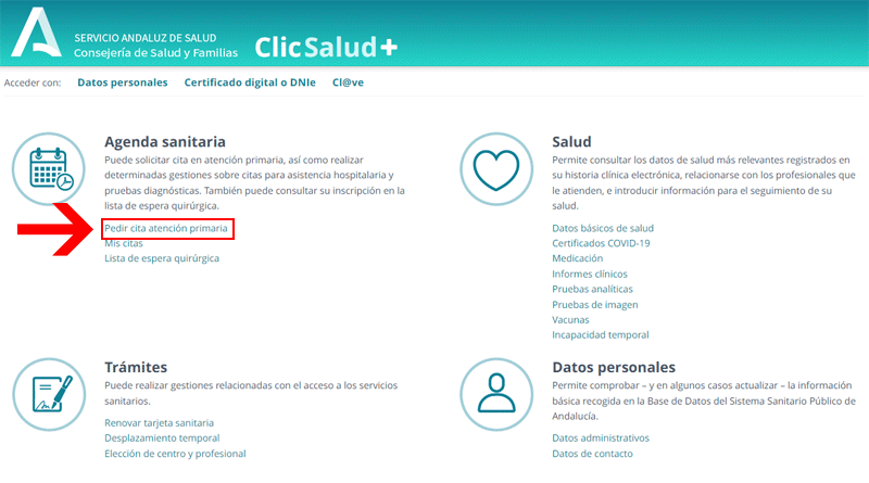 Ingresar a la web oficial de ClicSalud+