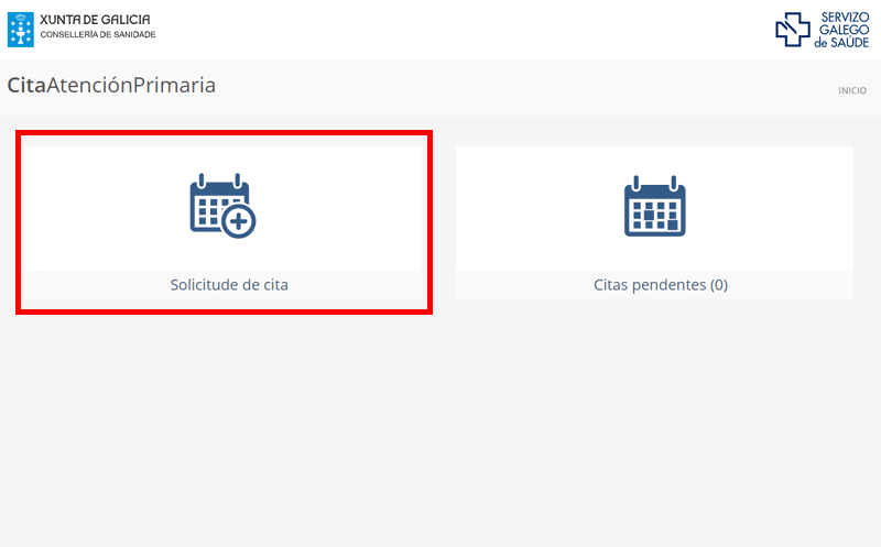 Solicitar cita en la atención primaria del Sergas