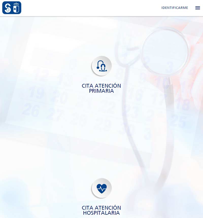 Seleccionar cita para atención primaria o atención médica especializada